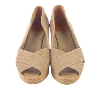 Tory Burch wedge espadrilles size 4B in tan